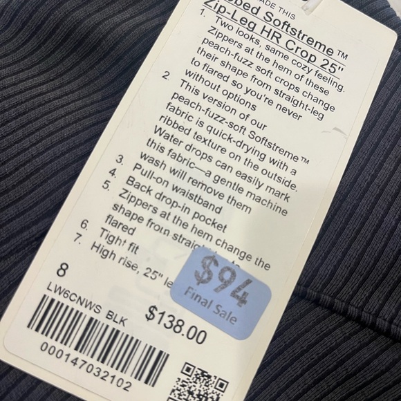 Women's Black Ribbed Pants - Picture 4 of 4